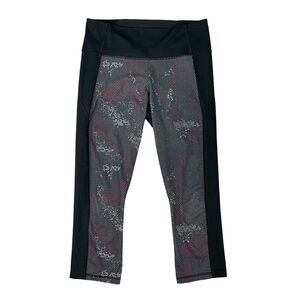 Under Armour Legging Womens L Large Snakeskin Panel Cropped Mid Rise Stretch